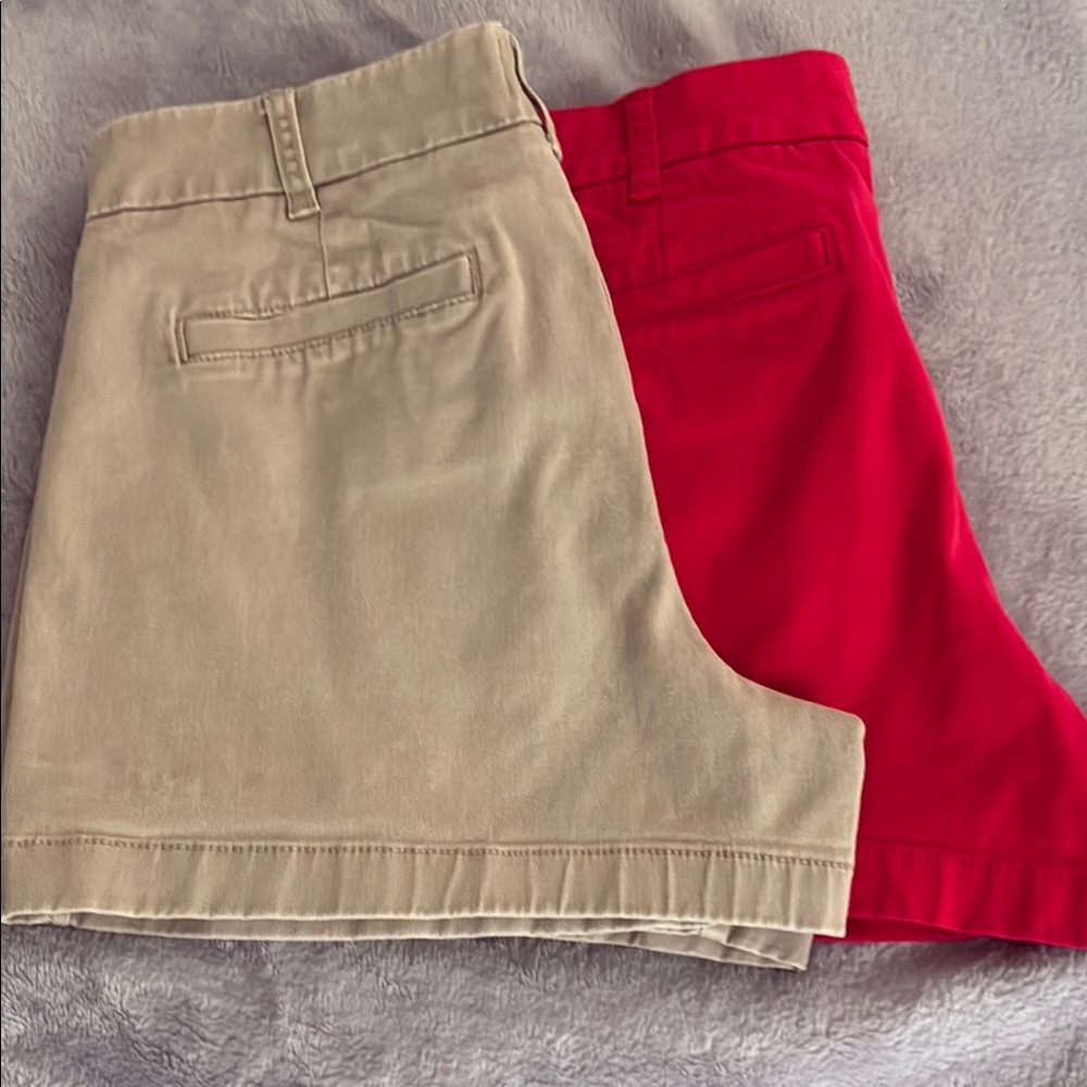 J. Crew Red and Tan Women's chino short - size 6